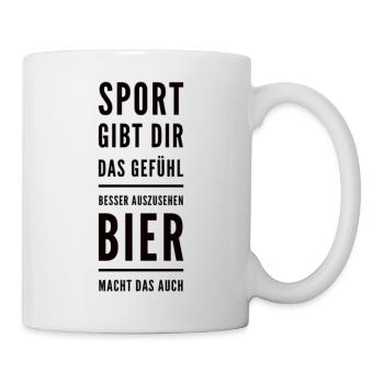 Bier Besser Aussehen Lustiger Bier Spruch - Tasse - Weiß - Rechts