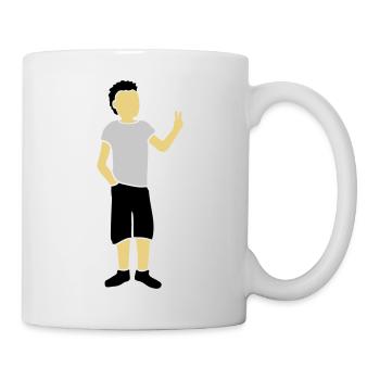 Jungendlicher Silhouette Peace Zeichen - Tasse - Weiß - Rechts