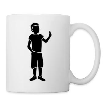 Peace Zeichen Jungendlicher Silhouette - Tasse - Weiß - Rechts