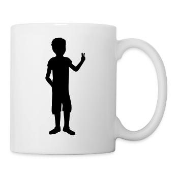 Silhouette kleiner Junge Peace - Tasse - Weiß - Rechts