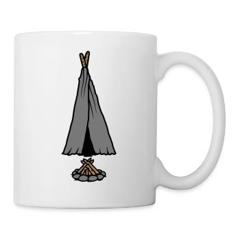Conception de tente de feu de camp de camping - Mug blanc - blanc - Droite