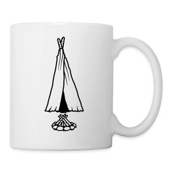 Tente de feu de camp de camping en plein air - Mug blanc - blanc - Droite