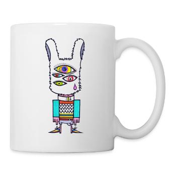 Augen Hase - Tasse - Weiß - Rechts