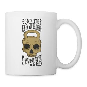 Fitness Skull Kettlebell Train jusqu’à la mort - Mug blanc - blanc - Droite