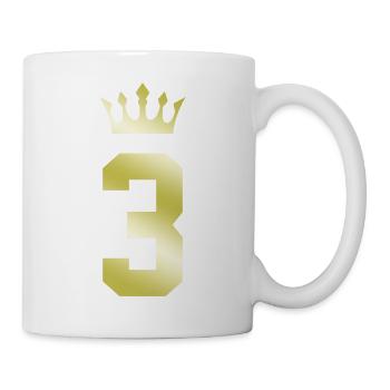 3 Zahl Krone - Tasse - Weiß - Rechts