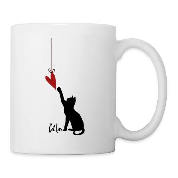 Pfotschafter Design: Cat Love with heart - Mug - white - Right