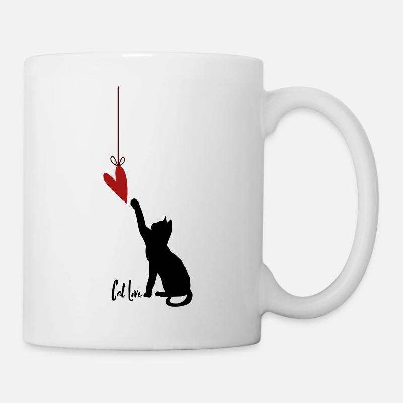 Pfotschafter Design: Cat Love mit Herz - Tasse - Weiß