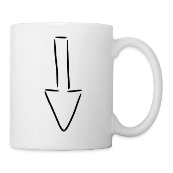 Arrow drawing sketch black - Mug - white - Right