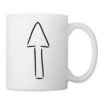 Arrow drawing sketch black - Mug - white - Right