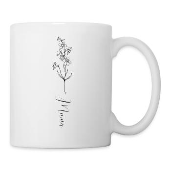 Fleur de naissance « Larkspur » - symbole de juillet - Mug blanc - blanc - Droite