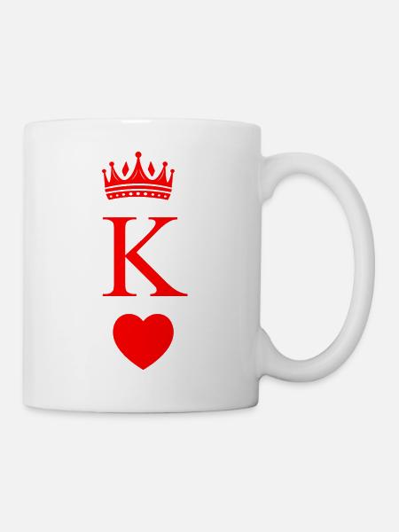 König & Herzkönigin - Passendes Paar - König - Tasse - Weiß