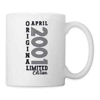 22. Geburtstag Mann April Jahrgang 2001 Original - Tasse - Weiß - Rechts