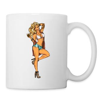 Pin up Girl Apfelwein - Tasse - Weiß - Rechts