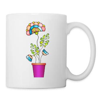 Fleur - Mug blanc - blanc - Droite