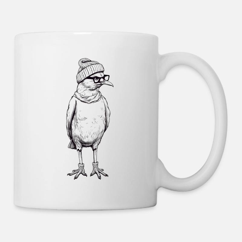 Mouette hipster - Mug blanc - blanc