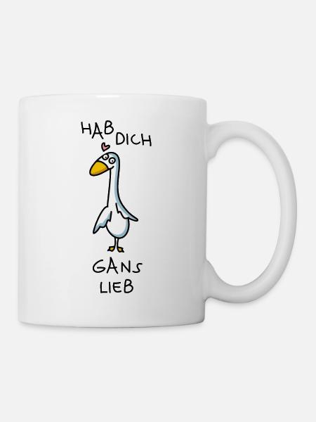 Gans lieb Liebe - Tasse - Weiß