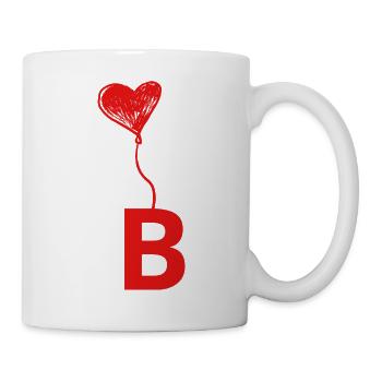 Buchstabe b Herz - Tasse - Weiß - Rechts