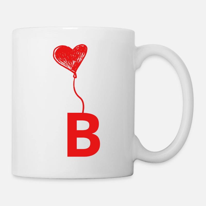 Buchstabe b Herz - Tasse - Weiß