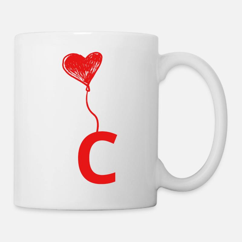 Lettre c cœur - Mug blanc - blanc