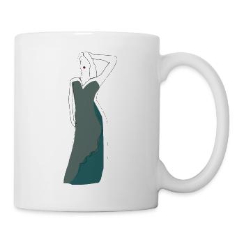 Frau zeichnet - Tasse - Weiß - Rechts