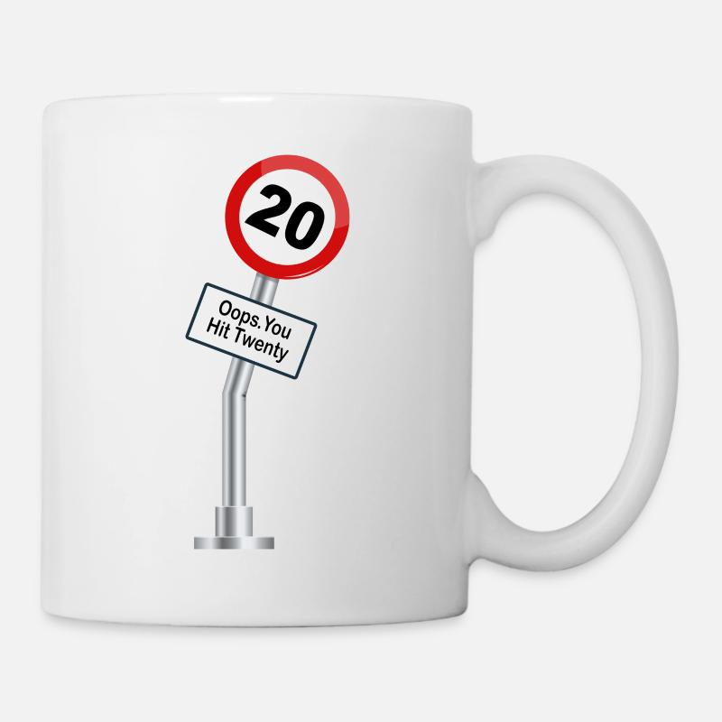 20e anniversaire Dictons drôles Humour - Mug blanc - blanc