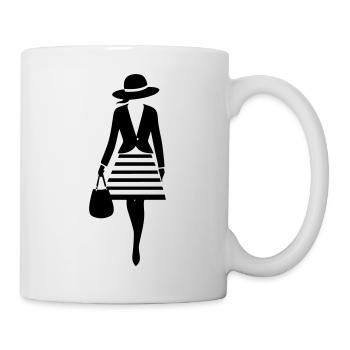 Stilvolle Dame - Tasse - Weiß - Rechts
