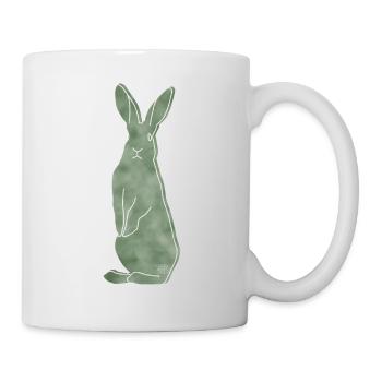 "Hase", Boho Line Art Design, Serie „Woods“ - Tasse - Weiß - Rechts