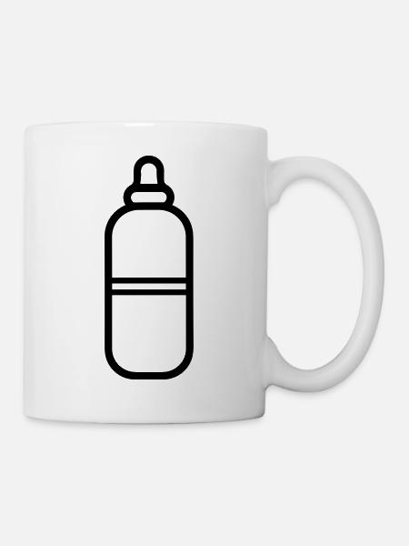 Flasche - Tasse - Weiß