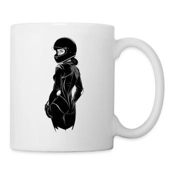Lady Biker für eine Motorradfahrerin Bikerin - Tasse - Weiß - Rechts