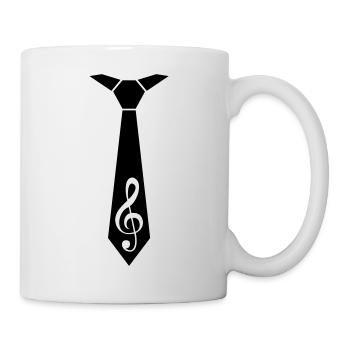 Musik Notenschlüssel Note Krawatte Anlass Stil - Tasse - Weiß - Rechts