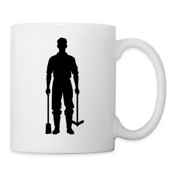 Icône de silhouette d’agriculteur - Mug blanc - blanc - Droite