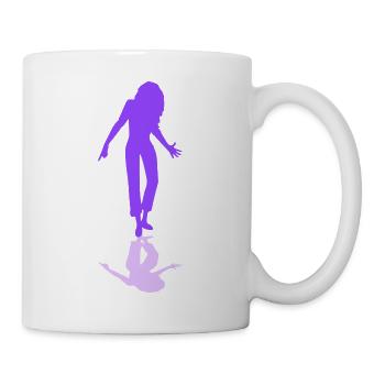 DJ Fête Femme Danse Ombre Réflexion Silhouette - Mug blanc - blanc - Droite