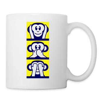 3 Wise Monkeys Hear Nothing Say See Monkey Fun - Mug - white - Right