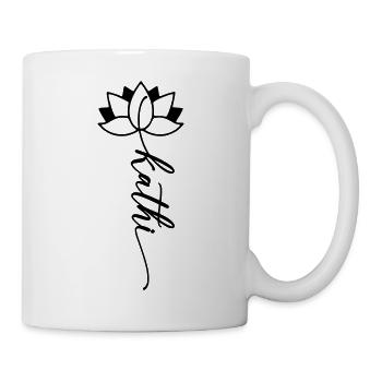 Kathi Name Blumenschrift - Tasse - Weiß - Rechts
