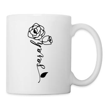 Sarah Nom Prénom Nom Fleur - Mug blanc - blanc - Droite