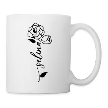 Selina Name Vorname Namensblume - Tasse - Weiß - Rechts