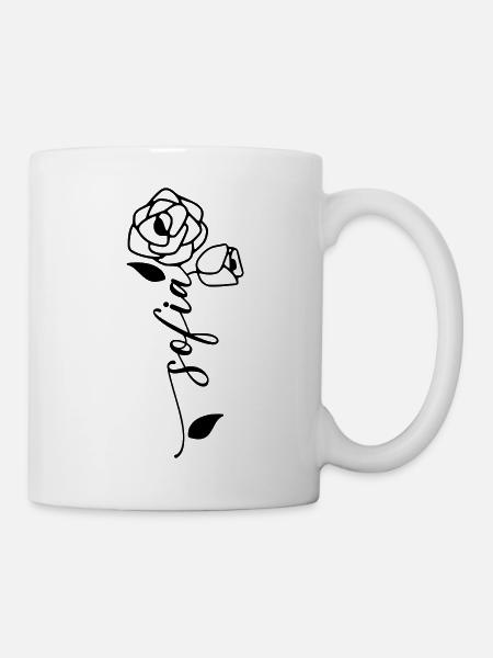 Sofia Name Vorname Namensblume - Tasse - Weiß