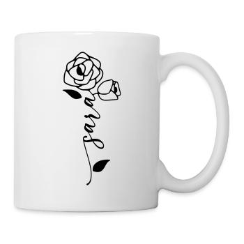 Sara Nom Prénom Nom Fleur - Mug blanc - blanc - Droite