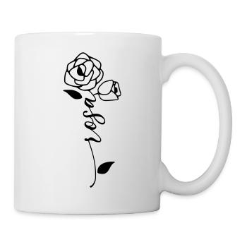 Rose Nom Prénom Nom Fleur - Mug blanc - blanc - Droite