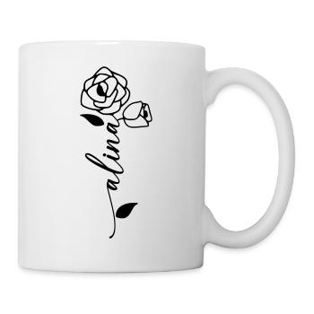 Alina Name Vorname Namensblume - Tasse - Weiß - Rechts
