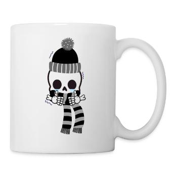 Pouce vers le haut squelette gelé - Mug blanc - blanc - Droite