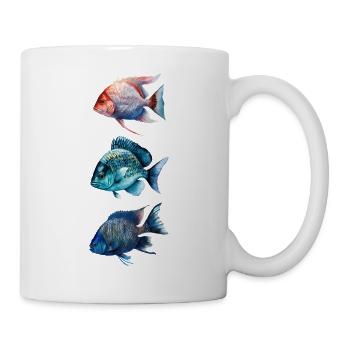 Bunte Meeresfische Trio - Tasse - Weiß - Rechts