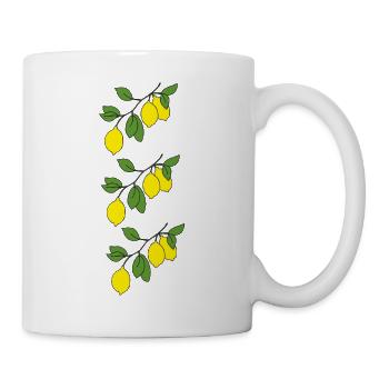 zitronen zweige dreifach - Tasse - Weiß - Rechts