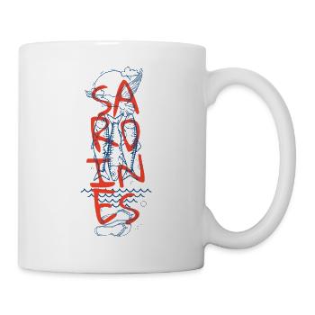 Französische Sardinen Grafik am Meer Stil - Tasse - Weiß - Rechts