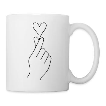 Doigt coréen coeur – Minimalist Love Sy - Mug blanc - blanc - Droite