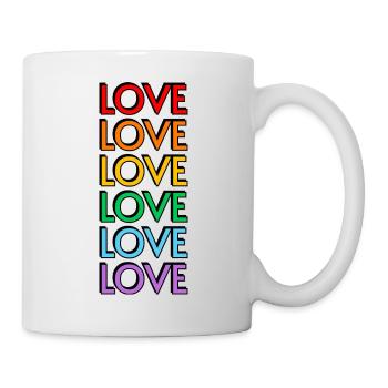 Love 6 rainbow colors gay pride - Mug - white - Right