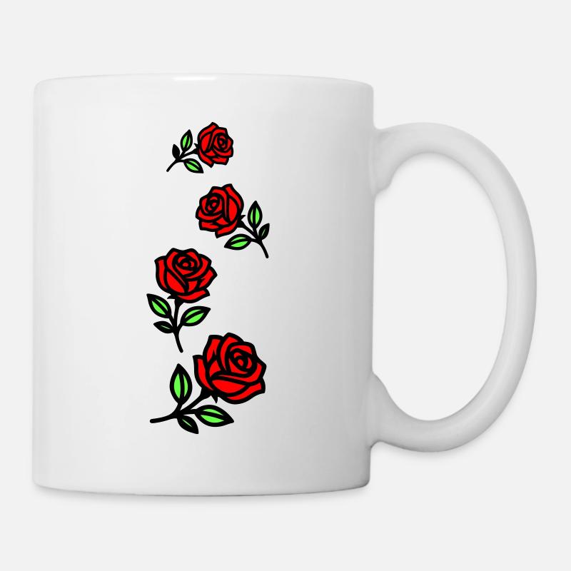 Rosen Blumen - Tasse - Weiß