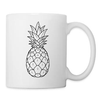 Minimalistic Pineapple - Tasse - Weiß - Rechts