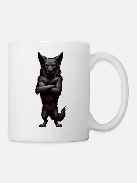 Schwarzer Schäferhund Schäferhundbesitzer  - Tasse - Weiß