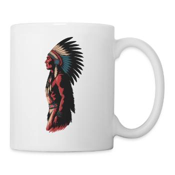 Native Headdress Art Illustration - Mug - white - Right